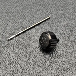 Silver/Gold Screw Replacement with Engraved S Symbol on Crown - Watch Accessory with Crown Tube (NO.4 black)