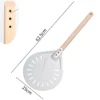 Premium Aluminum Pizza Shovel Peel Lifter Tools Non Slip Wooden Handle Cake Bread Paddle Cheese Cutter Baking Turner Accessorie 5