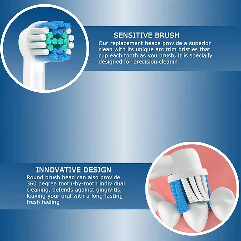 Toothbrush Head Compatible with Oral B Braun Electric Toothbrush Precision Replacement Brush Heads 16Pcs