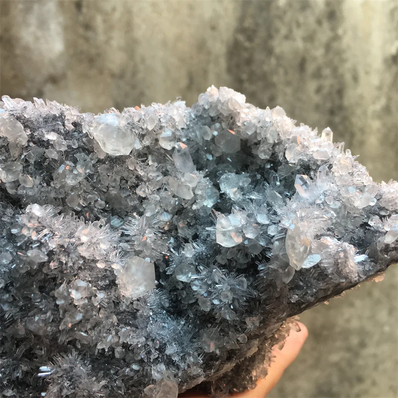 910g Natural Crystal Quartz With Calcite (Fluorescence ) Symbiosis Specimen Chrysanthemum Cluster Spiritual Reiki Home Decor 6