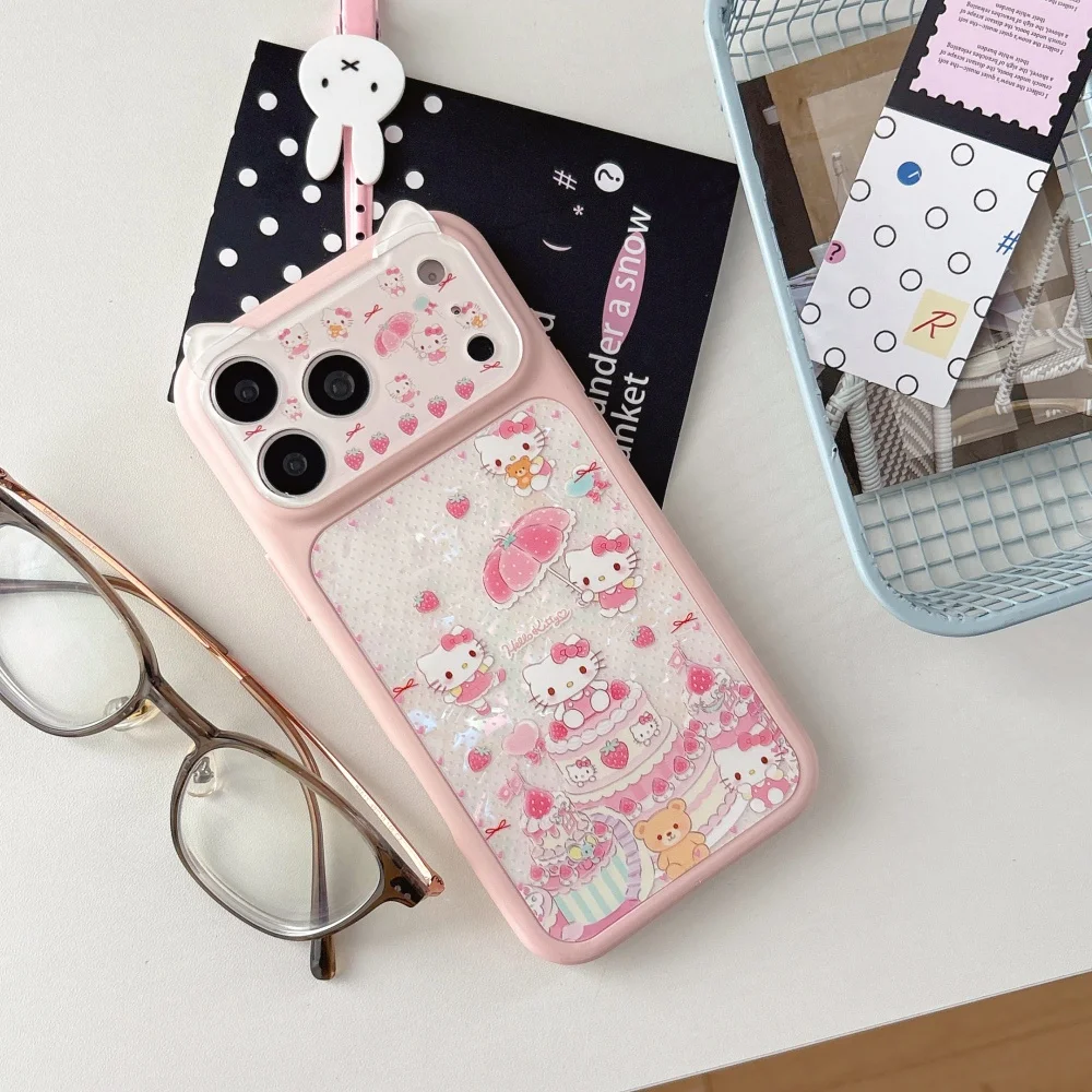 Elegant Ruijian Strawberry Cake Pink KT Shockproof Phone Case