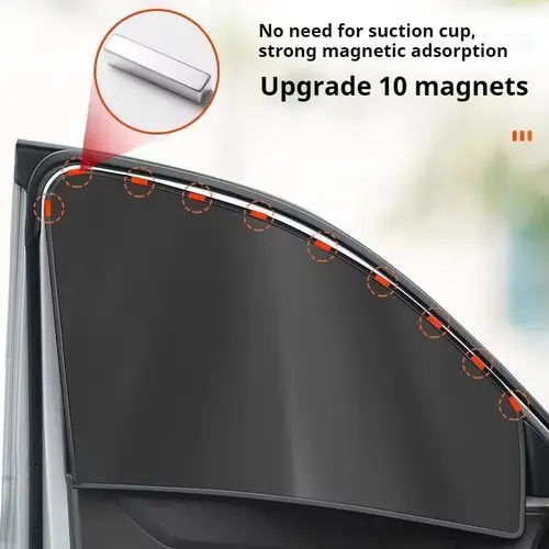 100 Blackout Windshield Sunshades Car Sun Shield Shades Sunshade Covers Summer Magnetic Side Window UV Protection Front Rear - Image 6