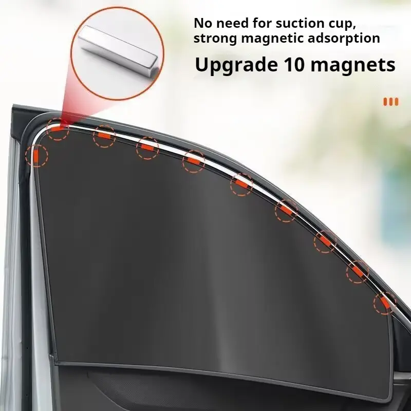 100 Blackout Windshield Sunshades Car Sun Shield Shades Sunshade Covers Summer Magnetic Side Window UV Protection Front Rear - Image 6