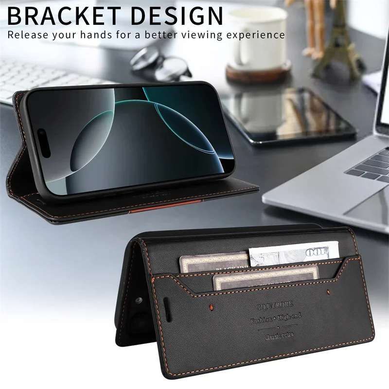 Premium Flip Leather Wallet Phone Case with Magnetic Closure – Protective Cover with Card Slots