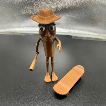 13cm Tung Tung Tung Sahur Action Figures With Skateboard Hat Anime Figure Model Toys Decoration Collection Funny Doll Toy Gift