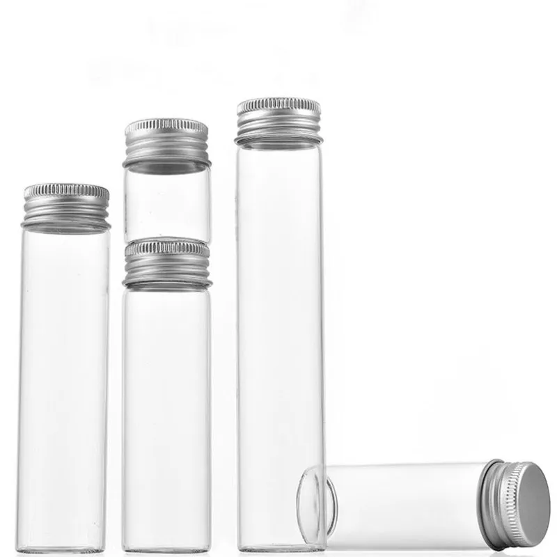 Mini Transparent Glass Bottles with Aluminium Lid