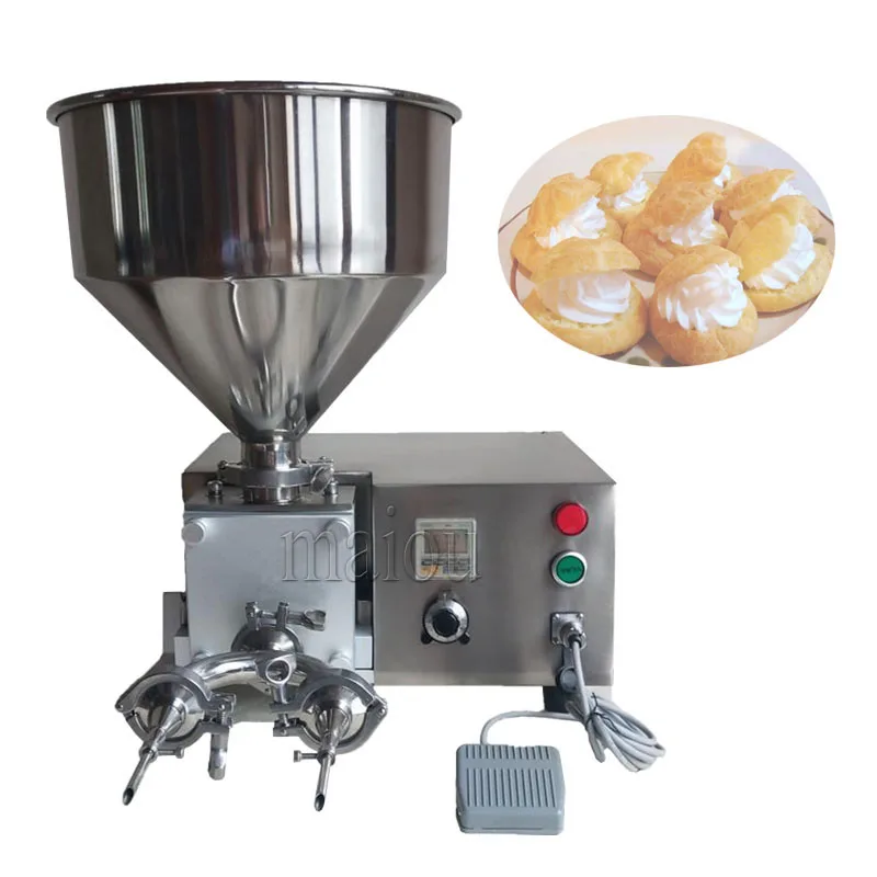 

Puff Injection Machine Snack Cup Cake Decorating Cream Covering Machine Bread Croissant Filling Injecting Making Machine