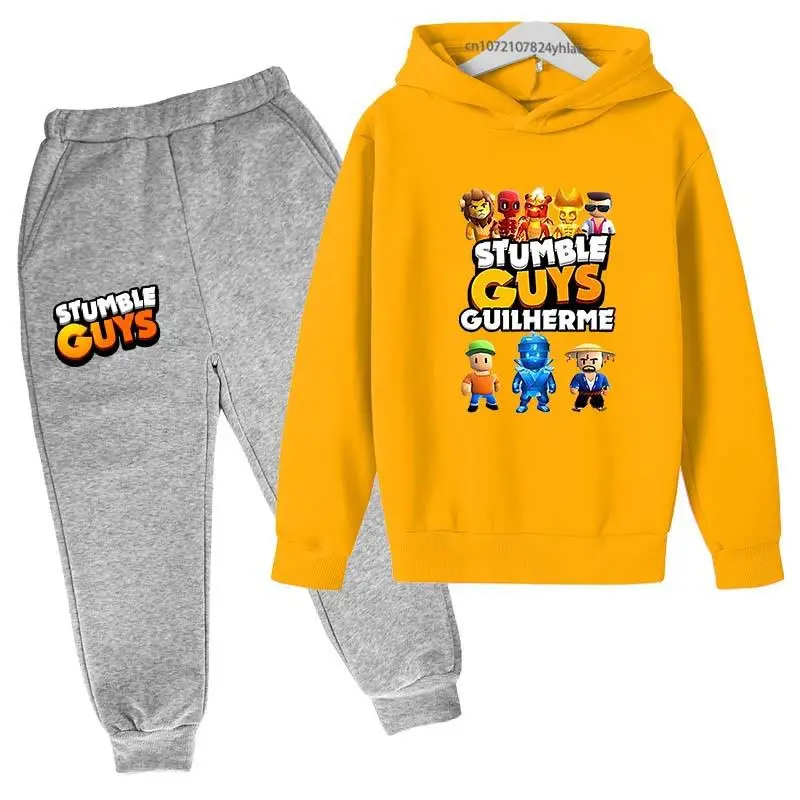 thumbnail image 1 of Conjunto de 2 piezas de sudaderas con capucha y pantalones para niños de 3 a 13 años, ropa para niños y niñas, traje divertido para primavera y otoño, 1 of 5