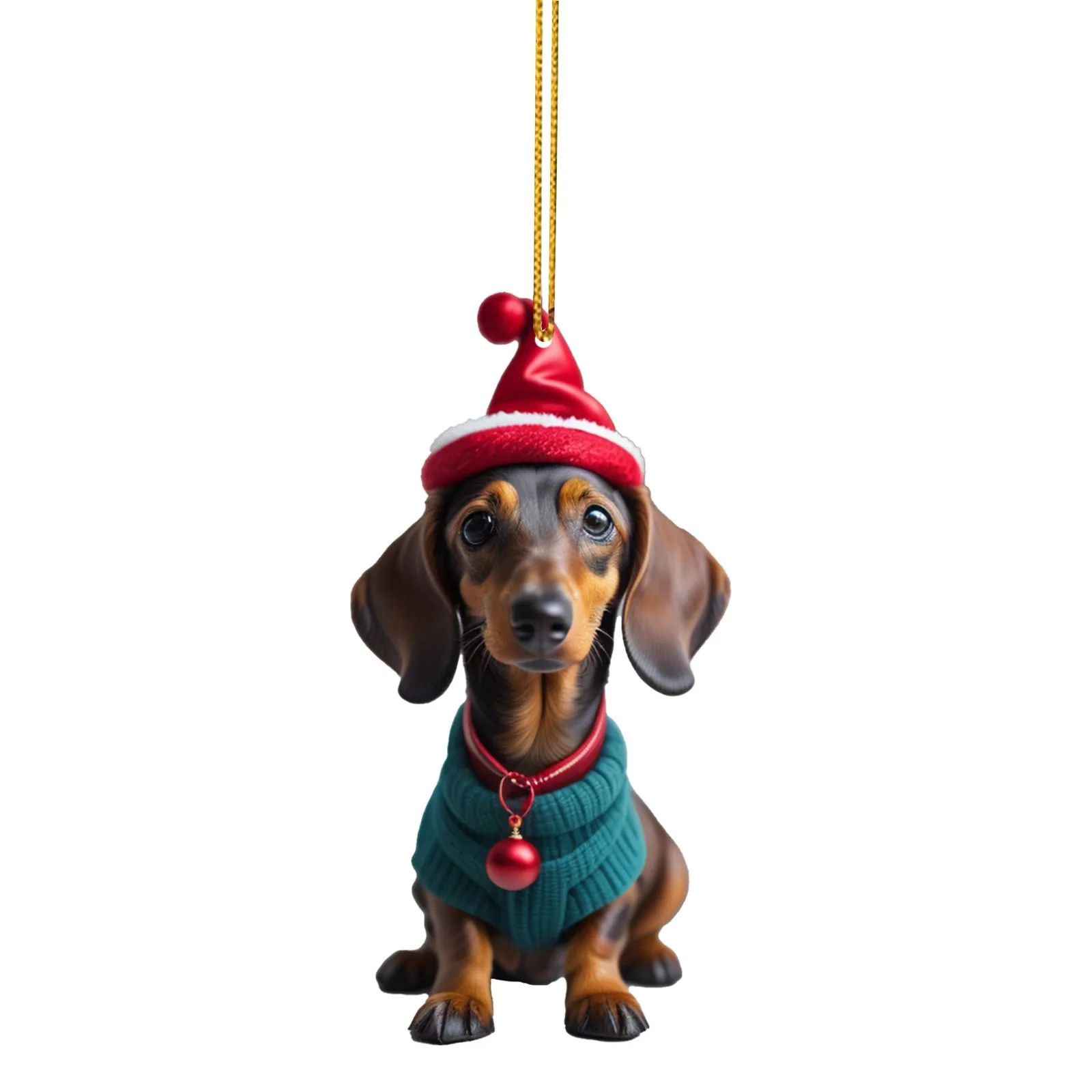 Cartoon Cute Dog Christmas Ornaments Fun Dachshund Dog Hanging Decoration Gift Xmas Tree Pendant Party Supplies Home Car Decor