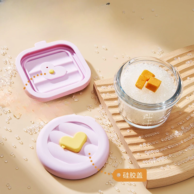 Auxiliary Food Box Sealed Storage Box Glass Preservation Box Freezer Baby Auxiliary Food Bowl Can Be Steamed and Cooked