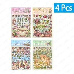 Whimsical 3D Landscape Sticker Set for Kids - DIY Pocket Cabin Scene Adventure (4Pcs)