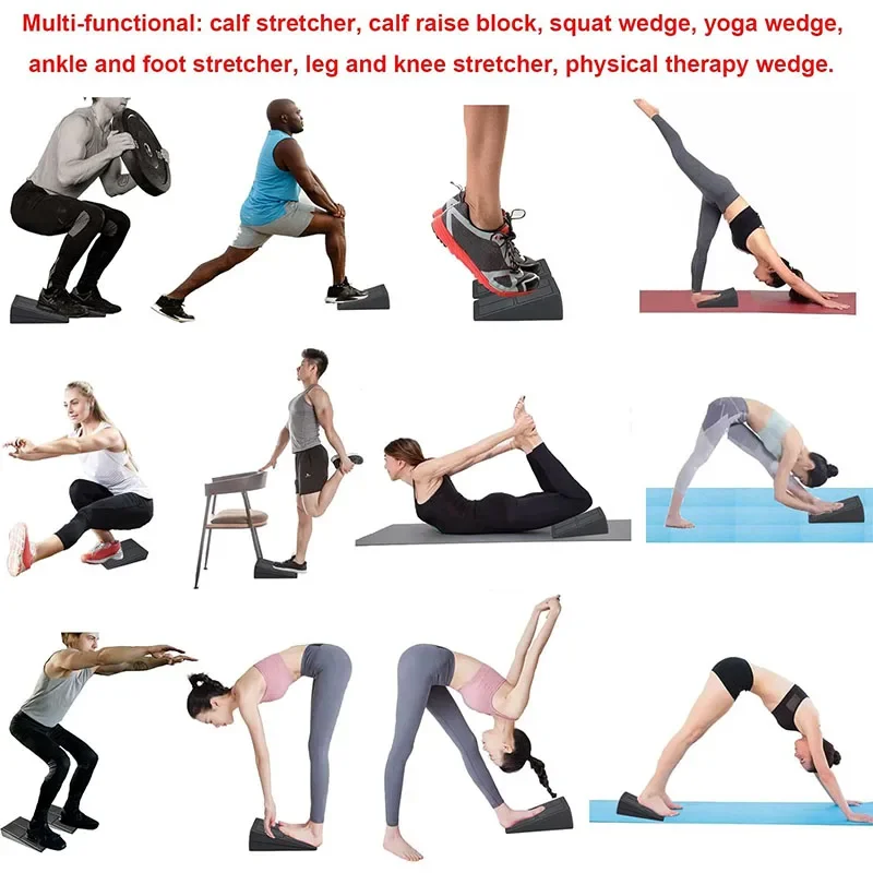 Squat Wedge Block Adjustable Non-Slip Yoga Slant Boards Ramp Deadlift Wedge Calf Stretcher Slant Board Strength Squat Deadlift 3
