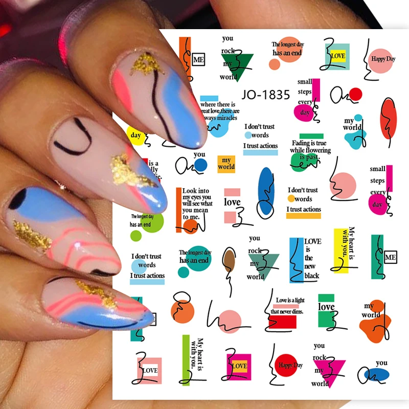 Colorful Bronzing Striped Nail Art Decals 3D Nail Stickers image 13