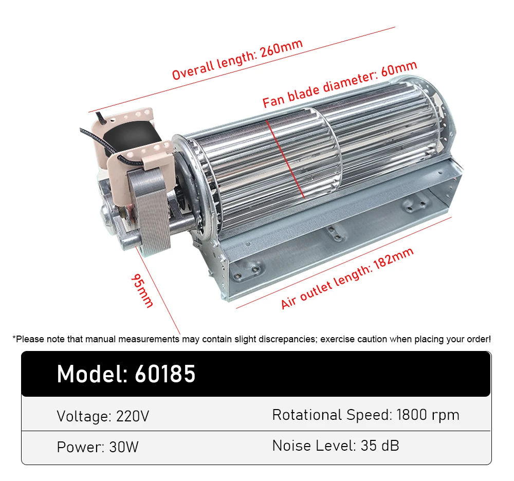 220V 30W Tangential Blower High Power Cross Flow Fan Centrifugal Fan Axial Exhau