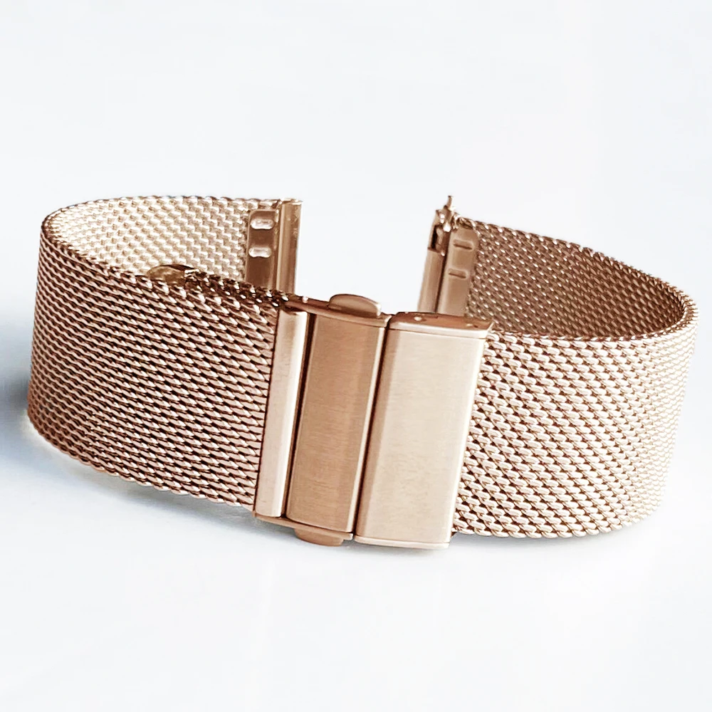 Elegant Stainless Steel Mesh Milanese Loop Watch Band with Quick Release and Butterfly Clasp