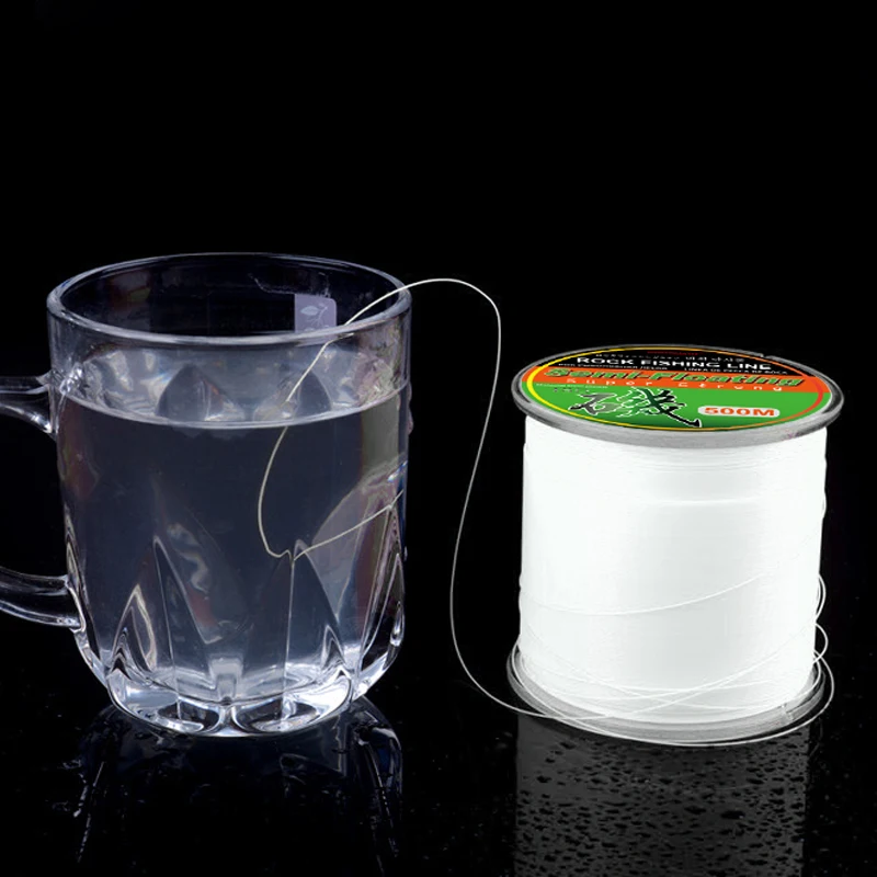 High-Quality Wear-Resistant White Nylon Fishing Line - 500m Monofilament
