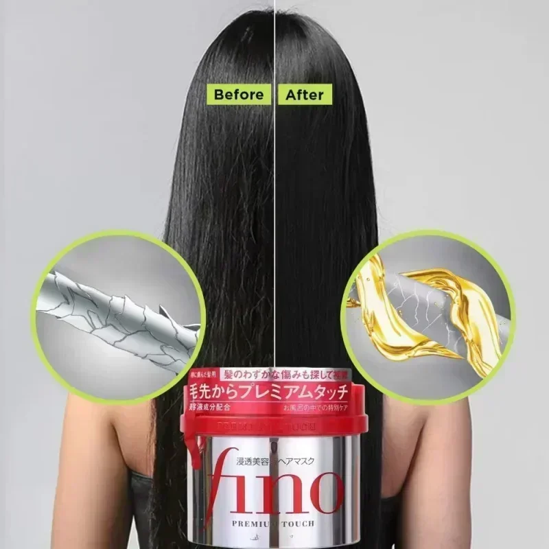 2PCS FINO Japan Adult Hair Mask Squalane of Plant Origin Glutamic Acid 8.11oz for Normal Hair hair mask