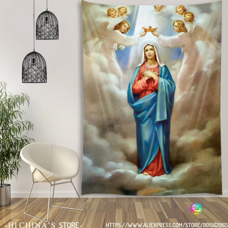Virgin Mary Christ Jesus Home Decorative Angel Aesthetic