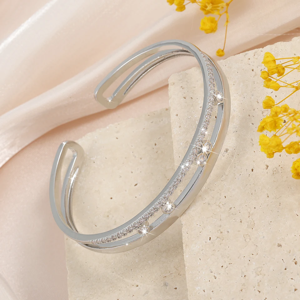 طقم سوار من الرغيف الزركوني المكعب المربع المجوف م...