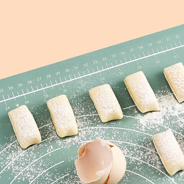 Thick Silicone Dough Mat and Non-Stick Rolling Pin Set - Perfect for Making Pizza, Pastry, Bread and Tortilla - Image 3