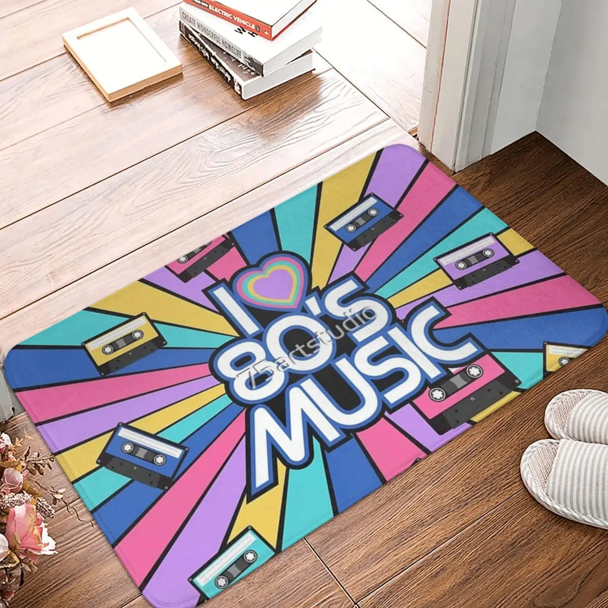 

I Love 80s Music 40x60cm Carpet Polyester Floor Mats Holiday Living Room Carpets