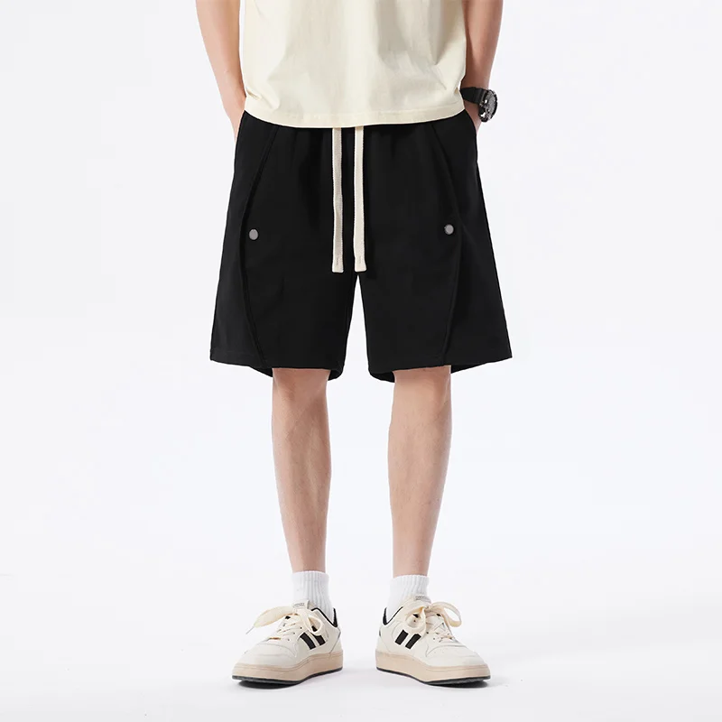 2024 Minimalist Fashion Pocket Elastic Men's Summer Sports Thin Style Willow Nail Casual Versatile Drawstring Loose Beach Shorts