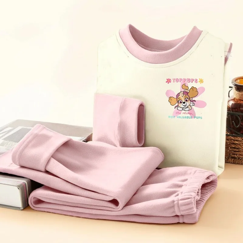 paw patrol cartoon printed girls warm comfy soft pijamas sets autumn and winter kids casual home clothing set child sleepwears paw patrol cartoon printed girls warm comfy soft pijamas sets autumn and winter kids casual home clothing set child sleepwears