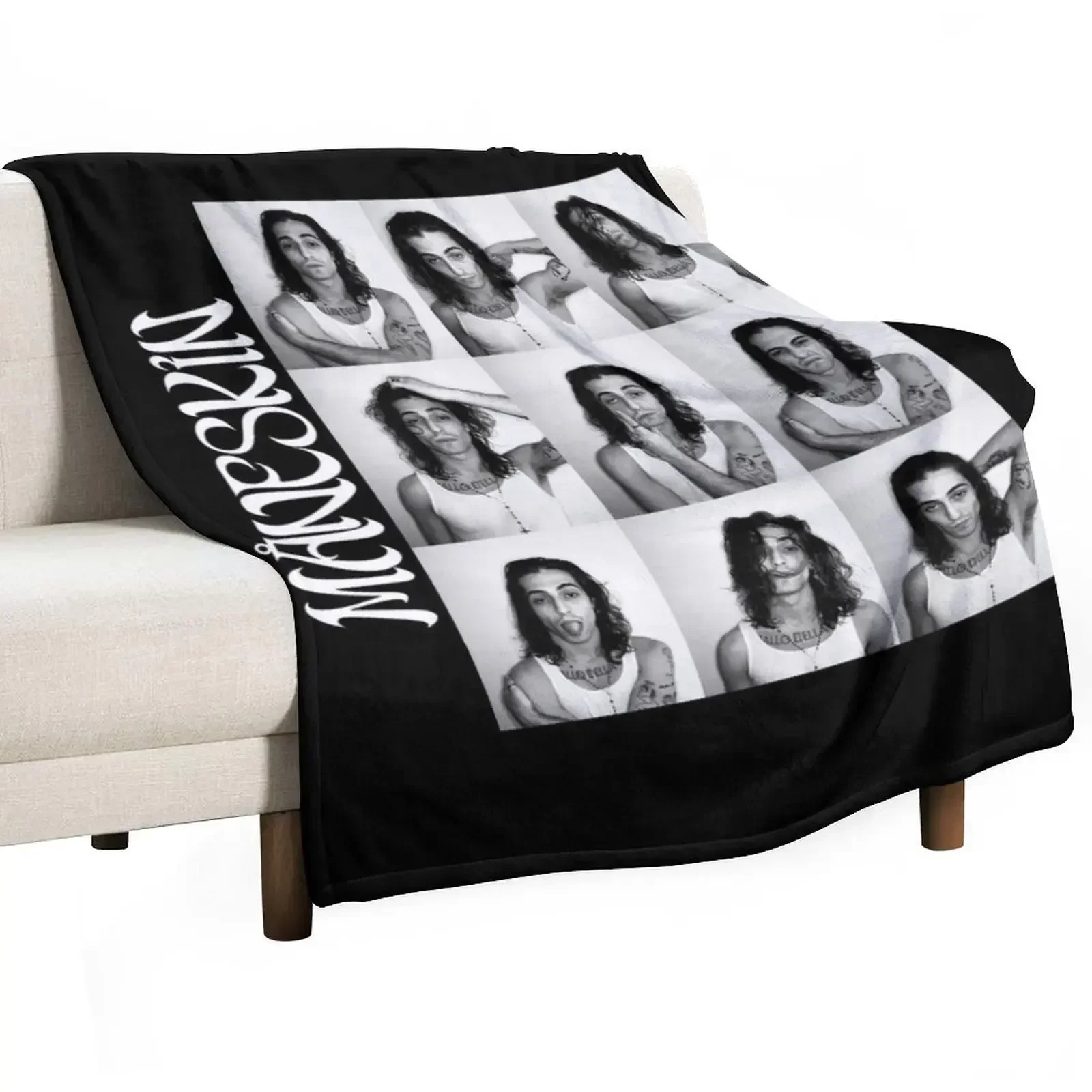 

Damiano David Maneskin Throw Blanket anime For Decorative Sofa Soft Blankets