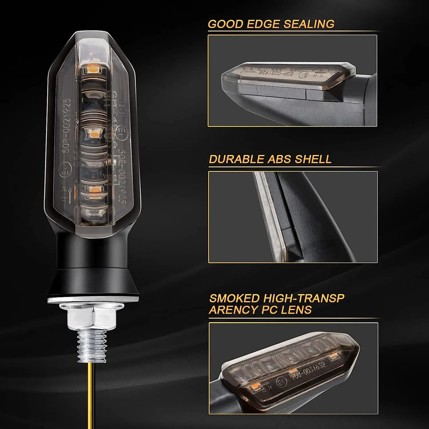 รูปสินค้า ไฟเลี้ยว LED 12V สีเหลืองอมส้ม สำหรับรถจักรยานยนต์