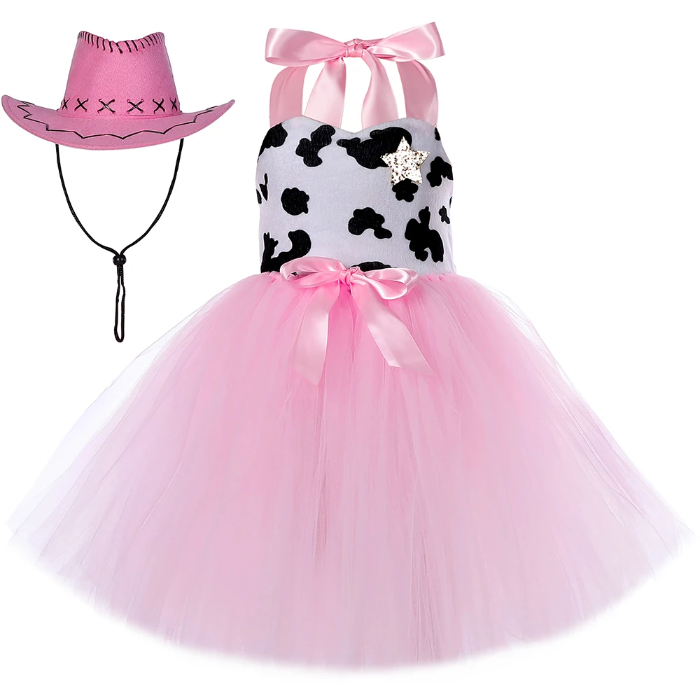 

Cowgirl Jessie Tutu Dress Girls Holiday Party Dresses Pink Toy Cowboy Woody Cosplay Halloween Costume for Kids Fancy Clothes Set