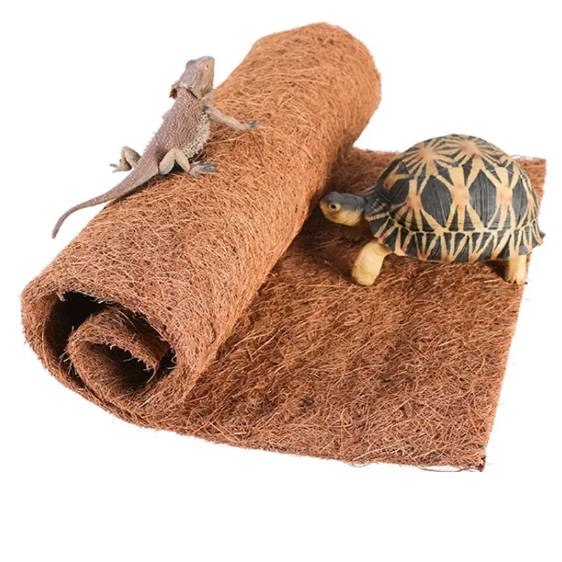 50x30cm Natural Crawling Pet Mat Material Turtle Breeding Box Landscaping Rainforest Tank Scenery Coconut Palm Mat