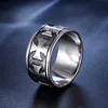 Silver color Knight Templar Cross Rings Black Punk Crusaders Band Rings for Mens Promise Jewelry Anel Dropshipping 2