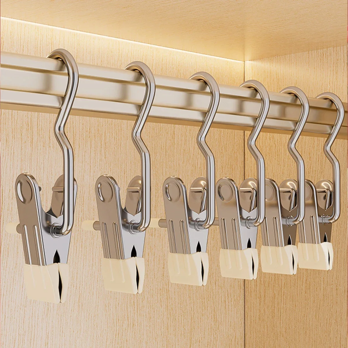 10pcs Pants Hanger Closet Clothes Organizer No Trace Clothespins Clothes Pegs With Hooks Hangers Clip clothes hanger,trousers clip,storage hanger hook,storage hanger