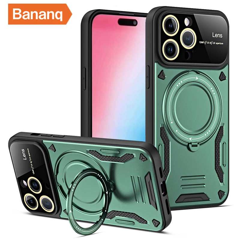 Bananq Magnetic Ring Stand Case For Motorola G84 G60 G53 G32 G22 4G G14 G13 E22 E22i E20 E13 Wireless Charging Phone_voghion.com