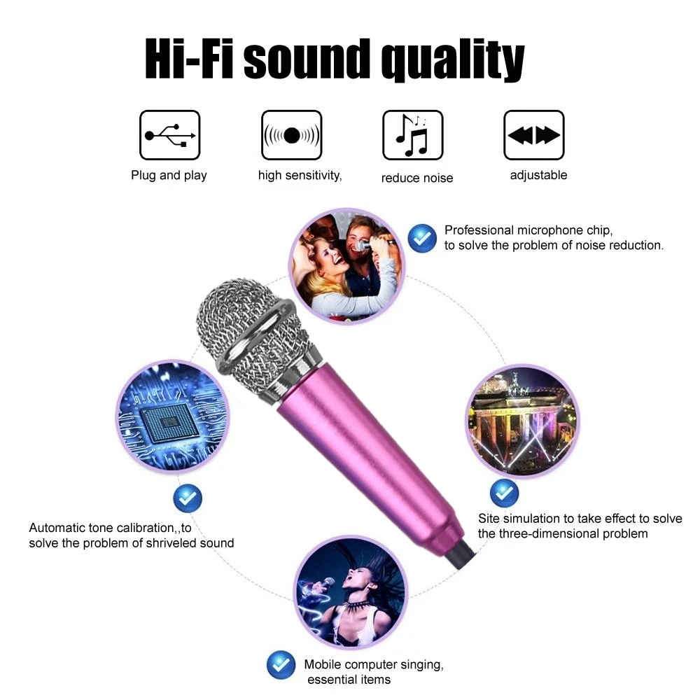 Bargainpop Mini Portable Vocal/Instrument Microphone for Mobile Phone Cell  Phone Laptop Notebook Apple iPhone Android Smartphone with Sponge Cover and