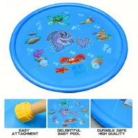 39.37inch Round Splash Pad Kids Sprinkler Pool Summer Outdoor Water Toys Fun Backyard Fountain Play Mat for Children And Pets 2