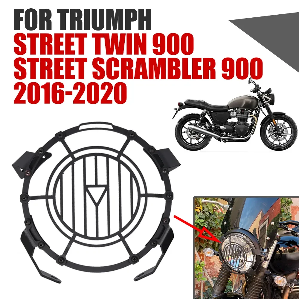 

Для TRIUMPH Street Twin 900cc уличный скремблер аксессуары для мотоциклов налобный фонарь решетка освещения Гриль Крышка лампы Защита