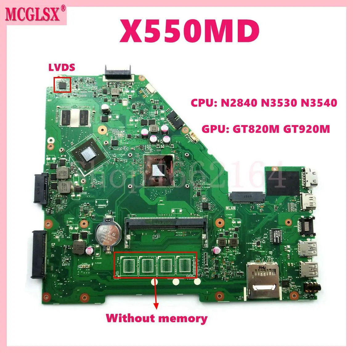 Placa-mãe do Portátil para Asus X550md com N2840 N3530 Cpu N3540 Gt820 920m 0g-ram X550m Y582m X550md X550mj X552m X552mj