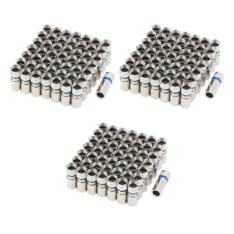 

Compression RG6 F Connector Coax Coaxial Adapter Plug For Satellite & Cable TV (150 Pack)