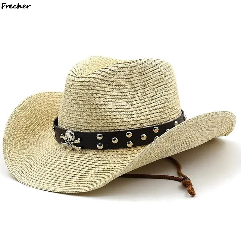 

Summer Western Cowboy Hats Men Women Retro Fedora Caps Fashion Jazz Hat Beach Holiday Country Panama Gentleman Grassland Cap
