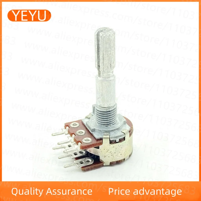 2PCS Type 16 B20K Stepping 6-pin Dual Variable Resistance Power Amplifier Loudspeaker High And Low Volume Potentiometer