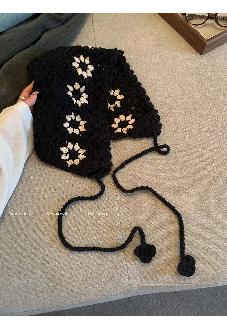 Handgemachte ausgehöhlte Häkelmütze für Mädchen, dünn gestrickt, Eimerhut, ganzjährig, Kopftuch, Hüte, niedliche, atmungsaktive Beanie-Mütze, Japanesesle – Detail 11