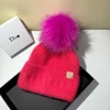 Iceland high-end real fox fur ball rabbit plush knitted hat star style woolen hat for women warm and trendy in autumn and winter 1