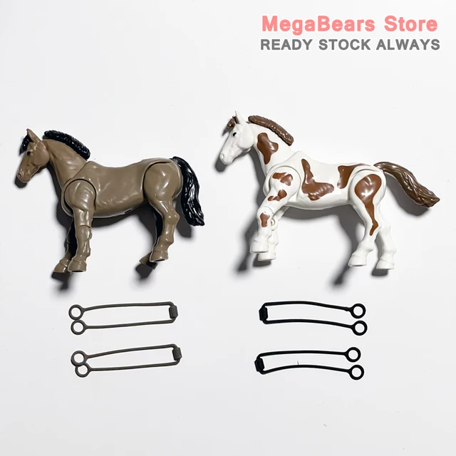 Mega Bloks Construx Probuilder White Horse & Brown Horse *New Sealed* Building Blocks Construction Toys 1