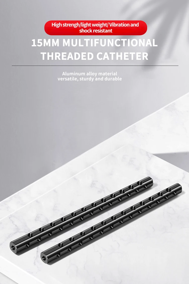 Description Picture 2 of item2PCS D15mm Aluminum Rods 1/4 Thread for Iconic Brand Nikon Iconic Brand Fuji DSLR Camera Cage Follow Focus Tube Rod Rail System Top Grip Mount