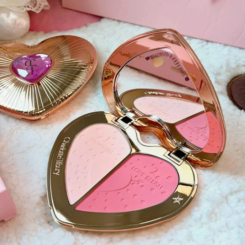 Charlotte Pink Diamond Lipstick & Heart-Shaped Blusher Duo Set