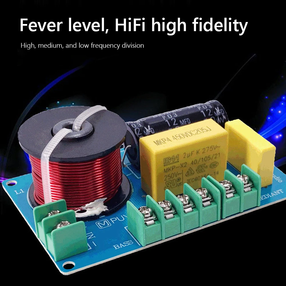 200W Frequency Dividers DIY Audio Modification 3-Way Hi-Fi Crossover Filter Module Home Theater for 3.5/4/4.5-8 Inch Speakers