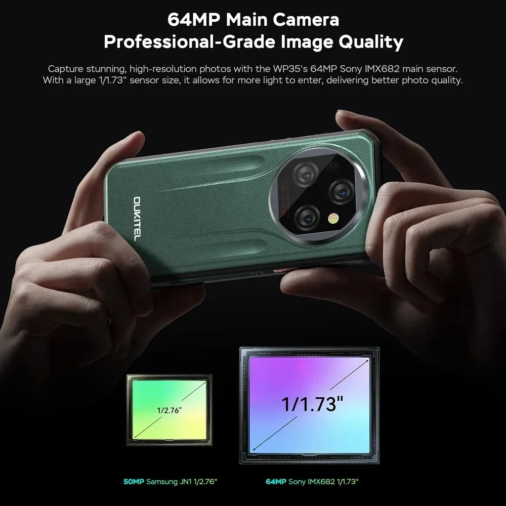 OUKITEL WP39 PRO Rugged Phone 5G Unlocked 2025-36GB+512GB/2TB Cell Phone, 11000mAh(33w) Battery, 6.6''FHD+Display Rugged Smartph