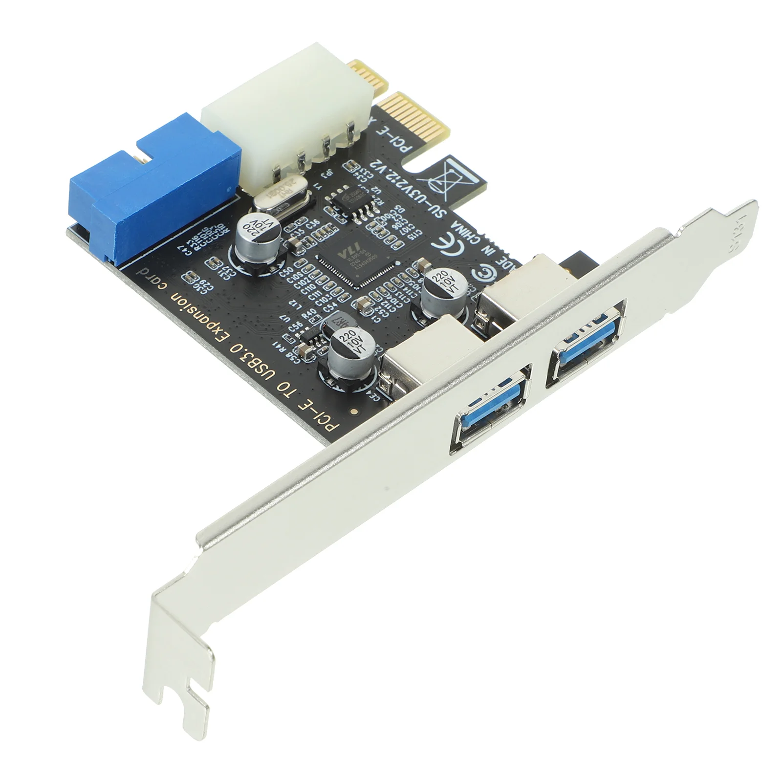 

Desktop Usb30 Expansion Card Pci-e with Front 20pin Interface Adapter Computer Controller Supply Internal Hub Part Panel Cards