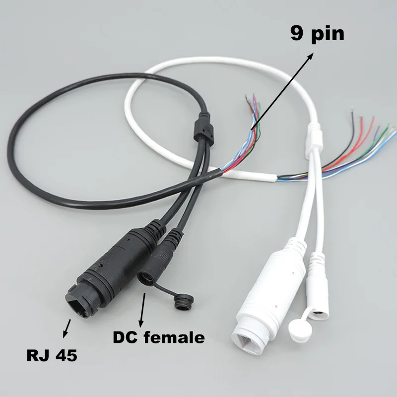 9 pin core 48V to 12V PoE network power Cable DC Audio IP Camera RJ45 split wire waterproof cover PoE module For CCTV IP Camera